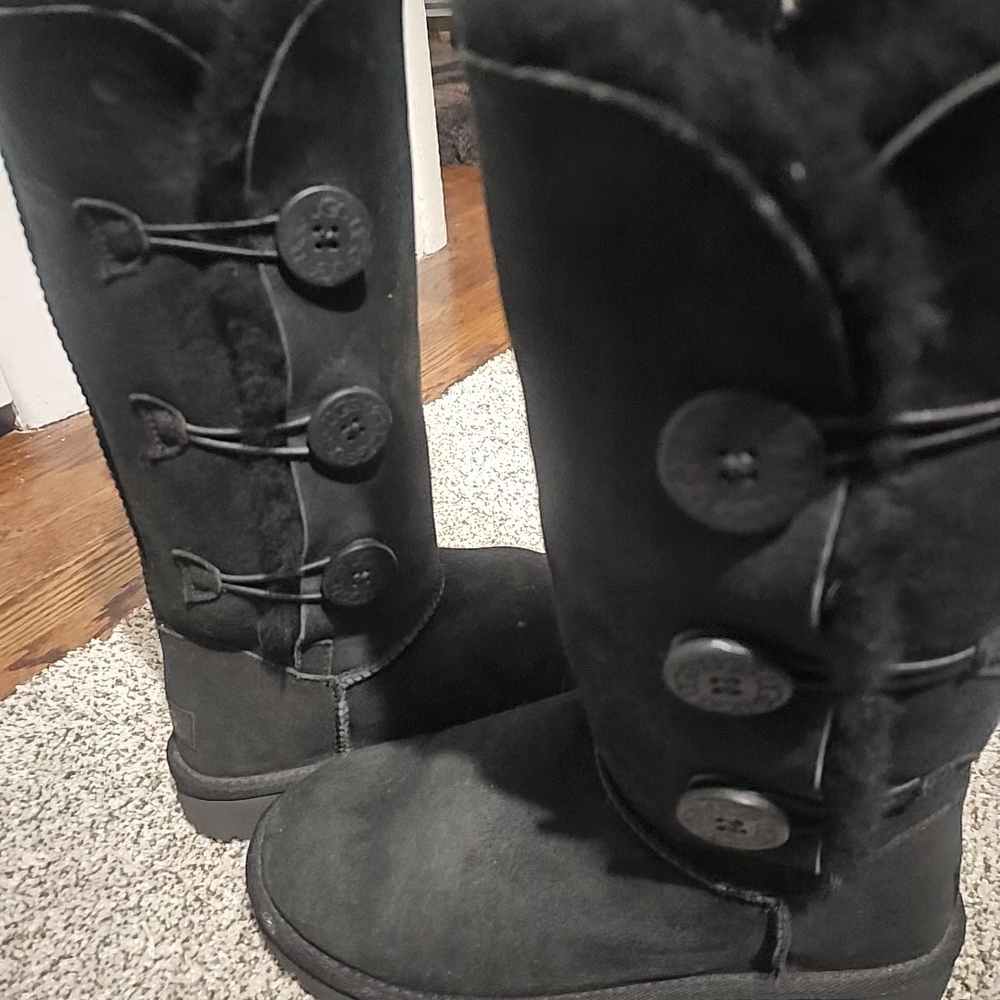 UGG Black Buttoned Winter Boots